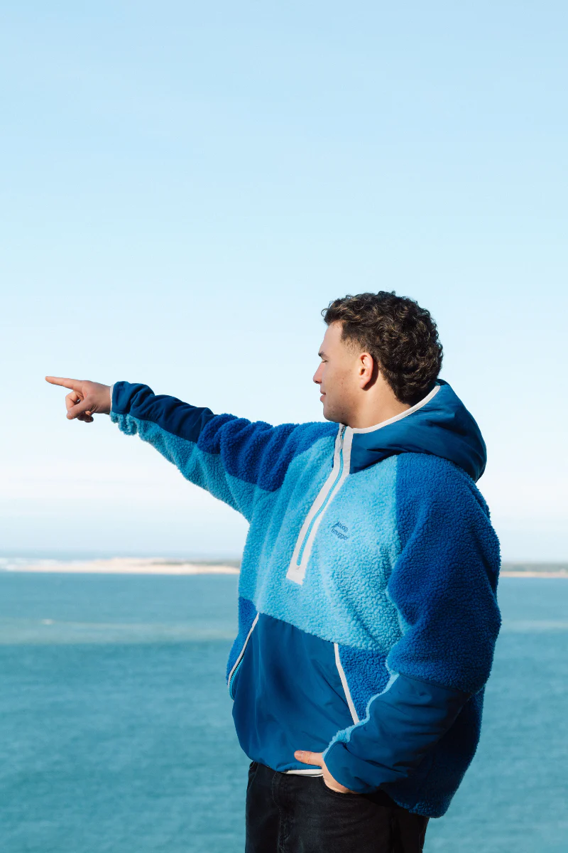 Retro Polar Fleece in Blue On Blue Baby - Image 3