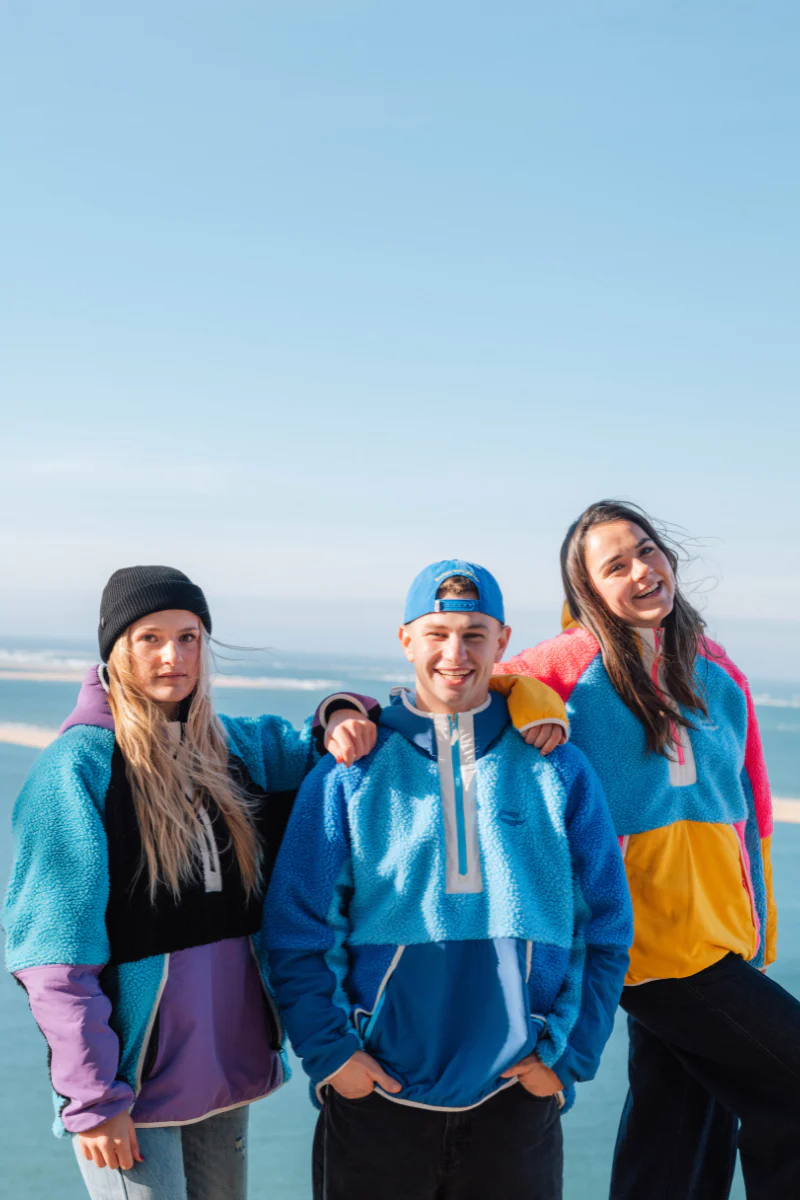 Retro Polar Fleece in Blue On Blue Baby - Image 4