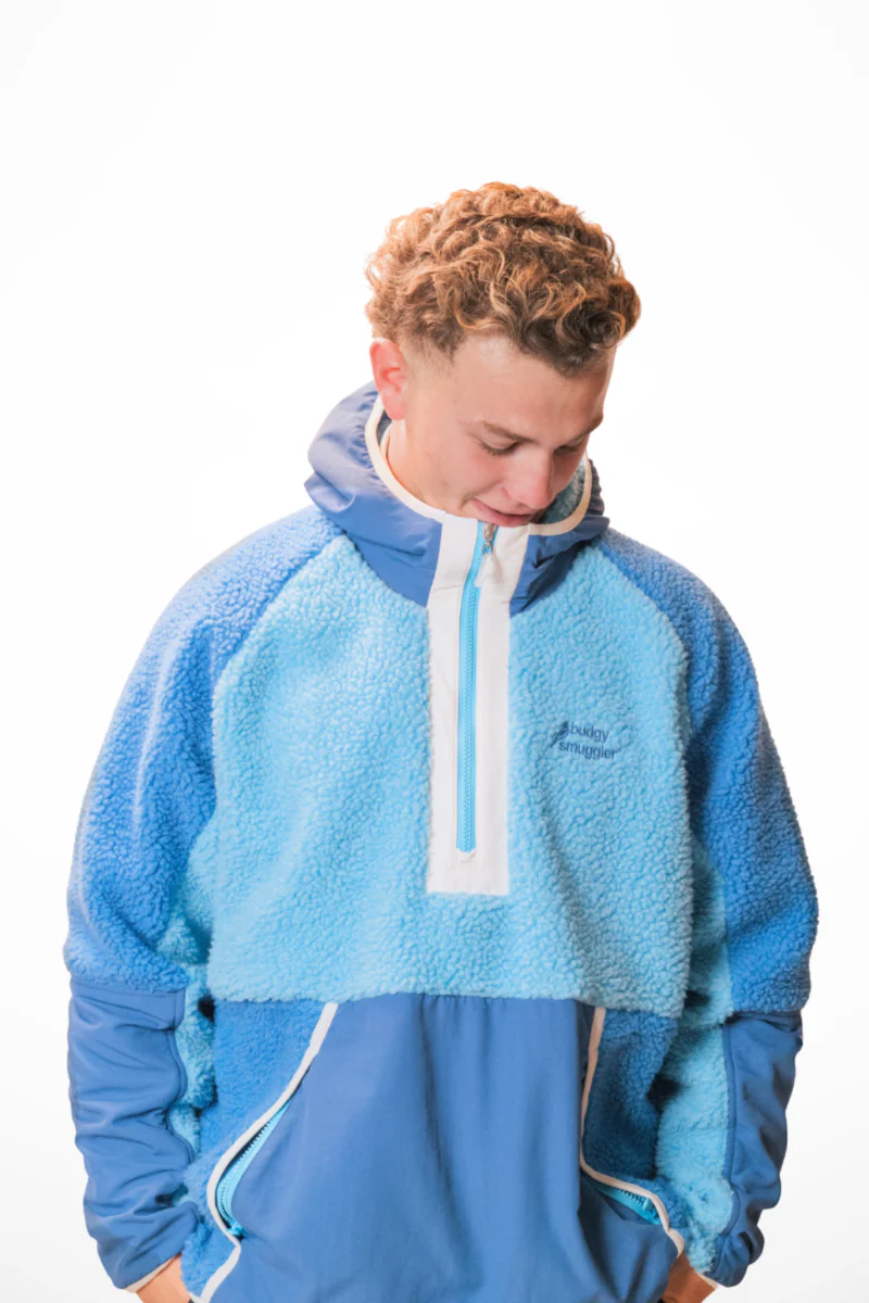Retro Polar Fleece in Blue On Blue Baby - Image 5