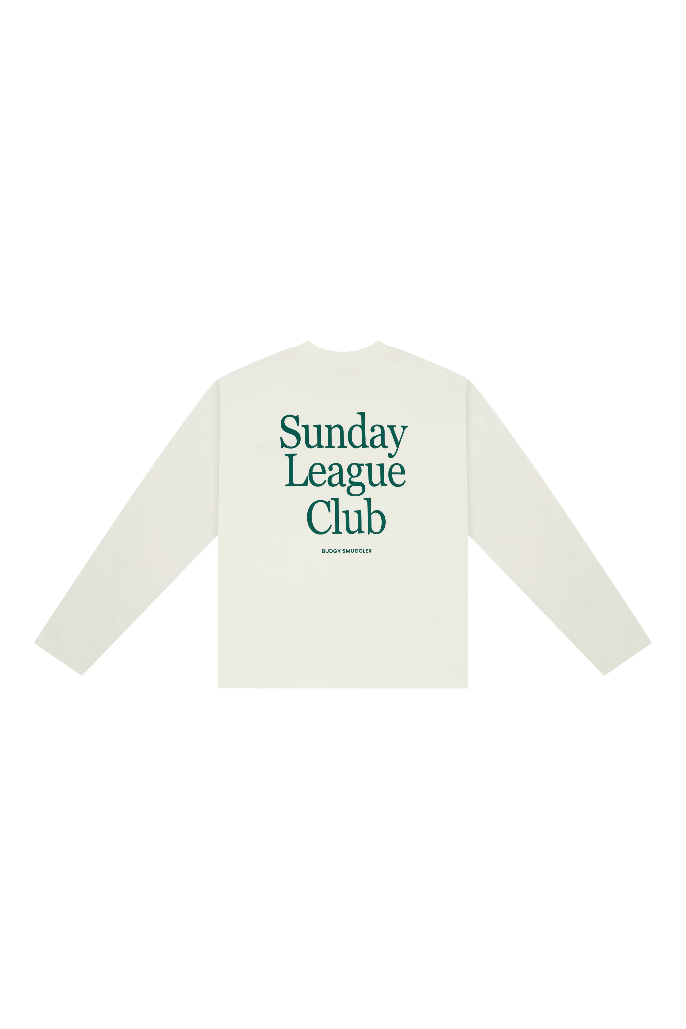 White Oversized Long Sleeve Tee with Sunday League Club - Image 4