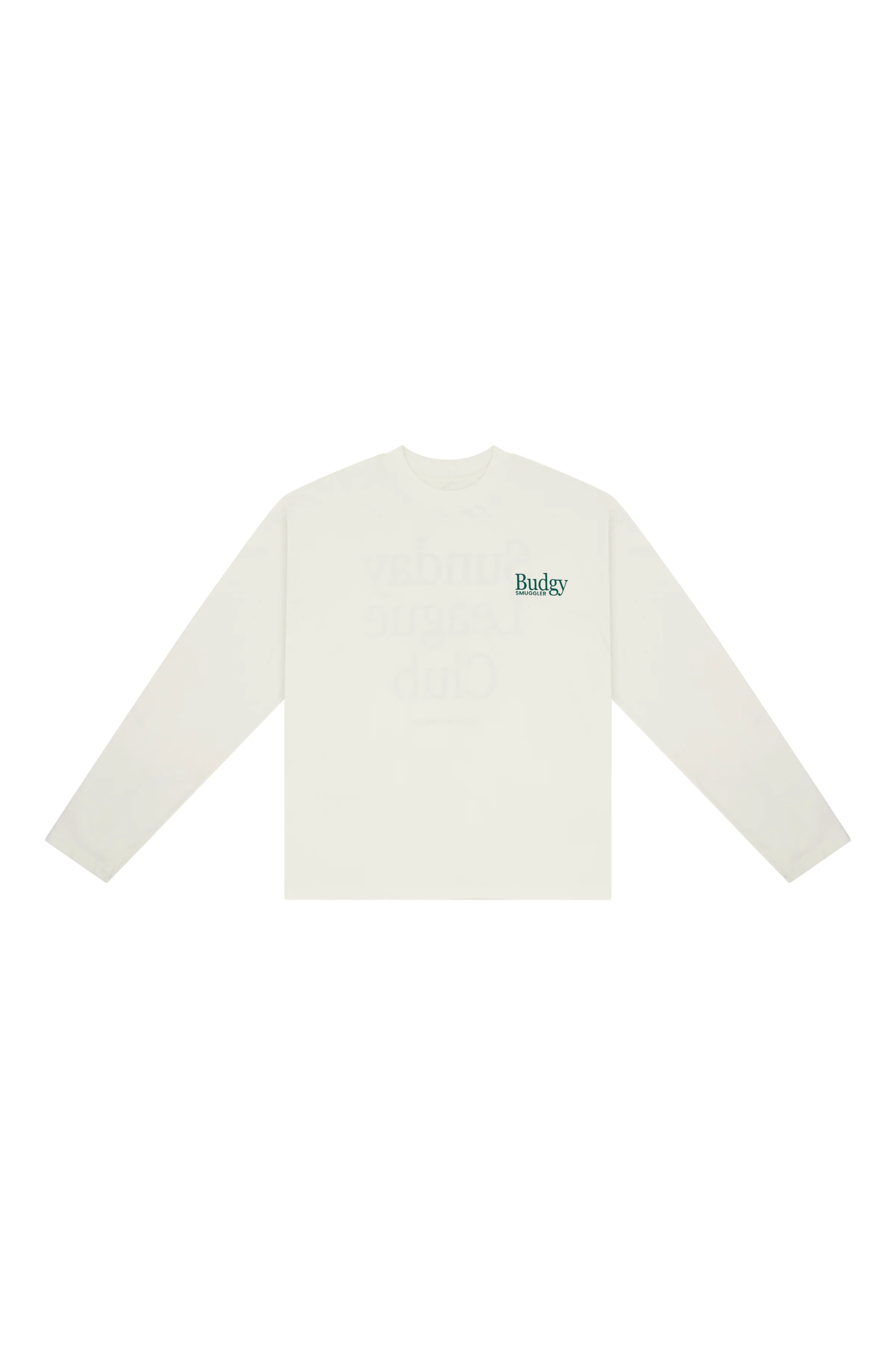 White Oversized Long Sleeve Tee with Sunday League Club - Image 6